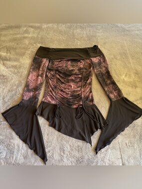 gothic fairycore off-shoulder top